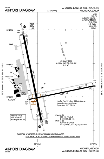 AUGUSTA RGNL AT BUSH FLD - Airport Diagram