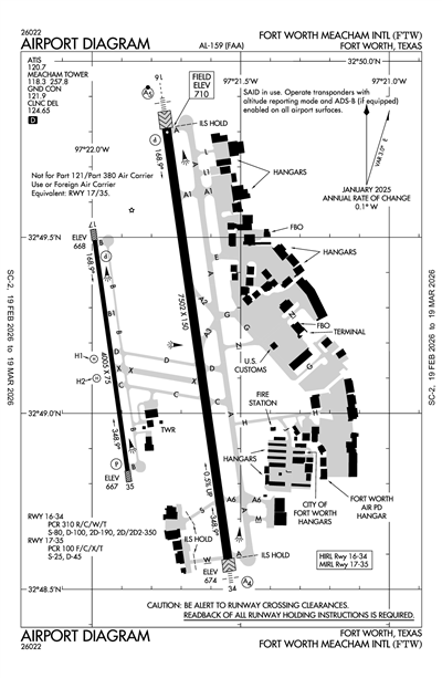 FORT WORTH MEACHAM INTL - Airport Diagram