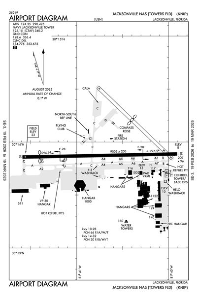 JACKSONVILLE NAS (TOWERS FLD) - Airport Diagram