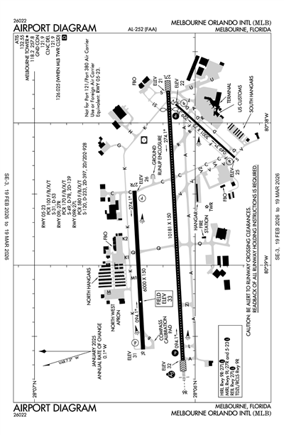 MELBOURNE ORLANDO INTL - Airport Diagram
