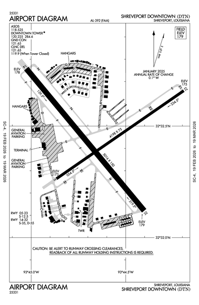 SHREVEPORT DOWNTOWN - Airport Diagram