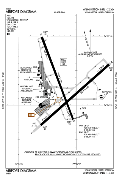 WILMINGTON INTL - Airport Diagram