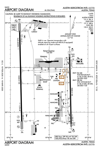 AUSTIN-BERGSTROM INTL - Airport Diagram