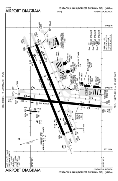PENSACOLA NAS (FORREST SHERMAN FLD) - Airport Diagram