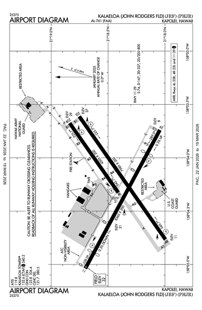 KALAELOA (JOHN RODGERS FLD) - Airport Diagram