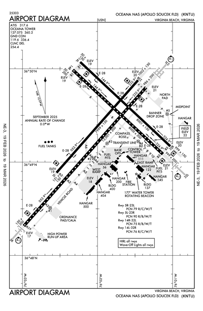 OCEANA NAS (APOLLO SOUCEK FLD) - Airport Diagram