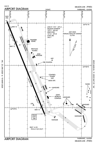 EIELSON AFB - Airport Diagram