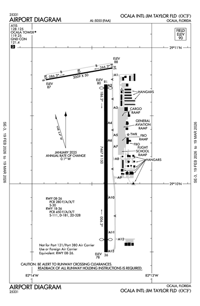 OCALA INTL-JIM TAYLOR FLD - Airport Diagram