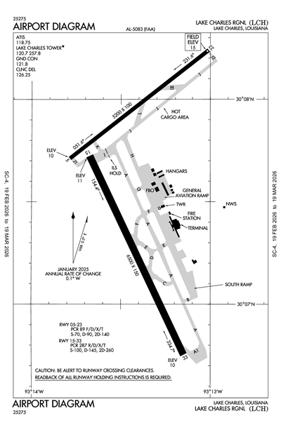 LAKE CHARLES RGNL - Airport Diagram