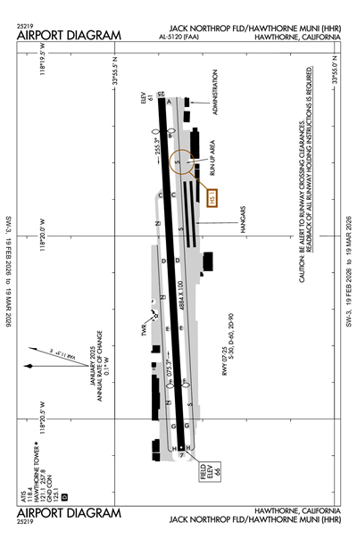 JACK NORTHROP FLD/HAWTHORNE MUNI - Airport Diagram