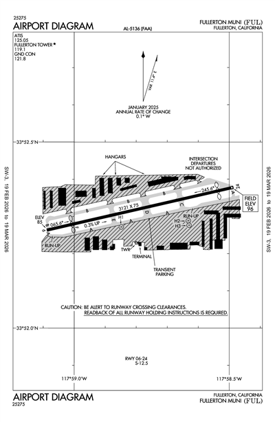 FULLERTON MUNI - Airport Diagram