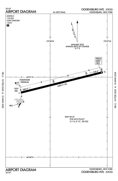 OGDENSBURG INTL - Airport Diagram