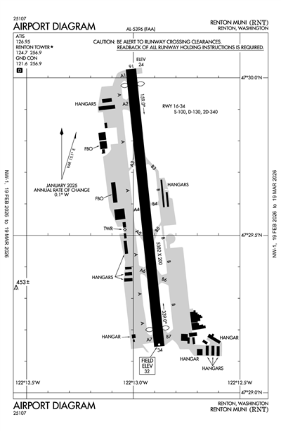 RENTON MUNI - Airport Diagram