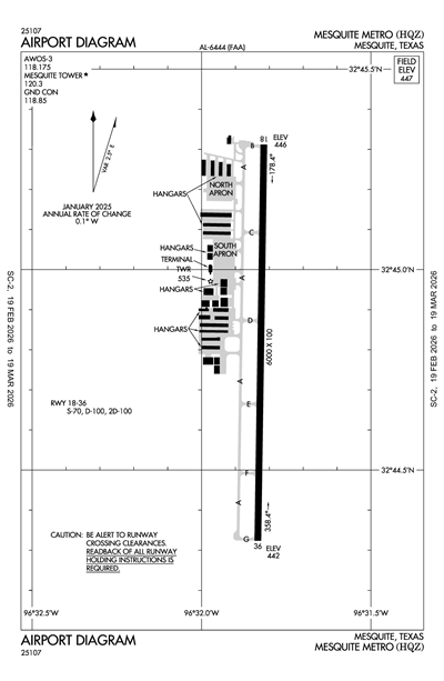 MESQUITE METRO - Airport Diagram