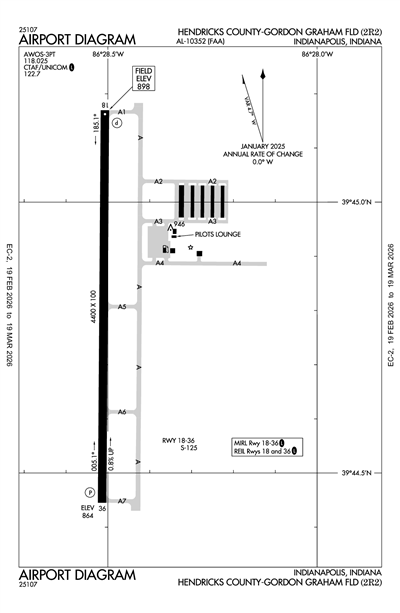 HENDRICKS COUNTY-GORDON GRAHAM FLD - Airport Diagram