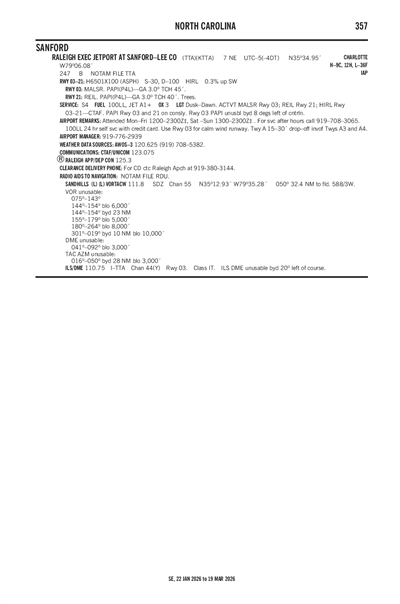 RALEIGH EXEC JETPORT AT SANFORD-LEE COUNTY - Airport Diagram